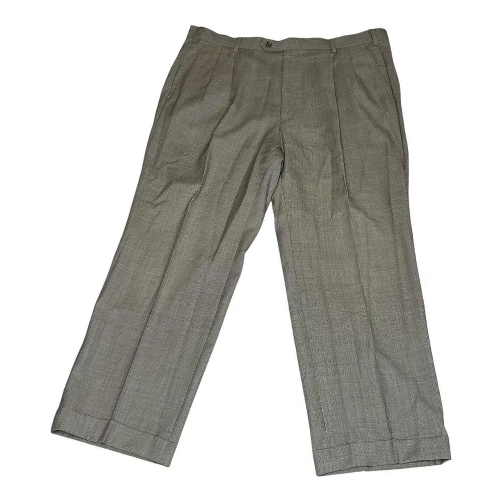 Lauren Ralph Lauren Suit Mens 40S 38x27 Gray 100% Wool 2‎ Button 2 Piece Pleated